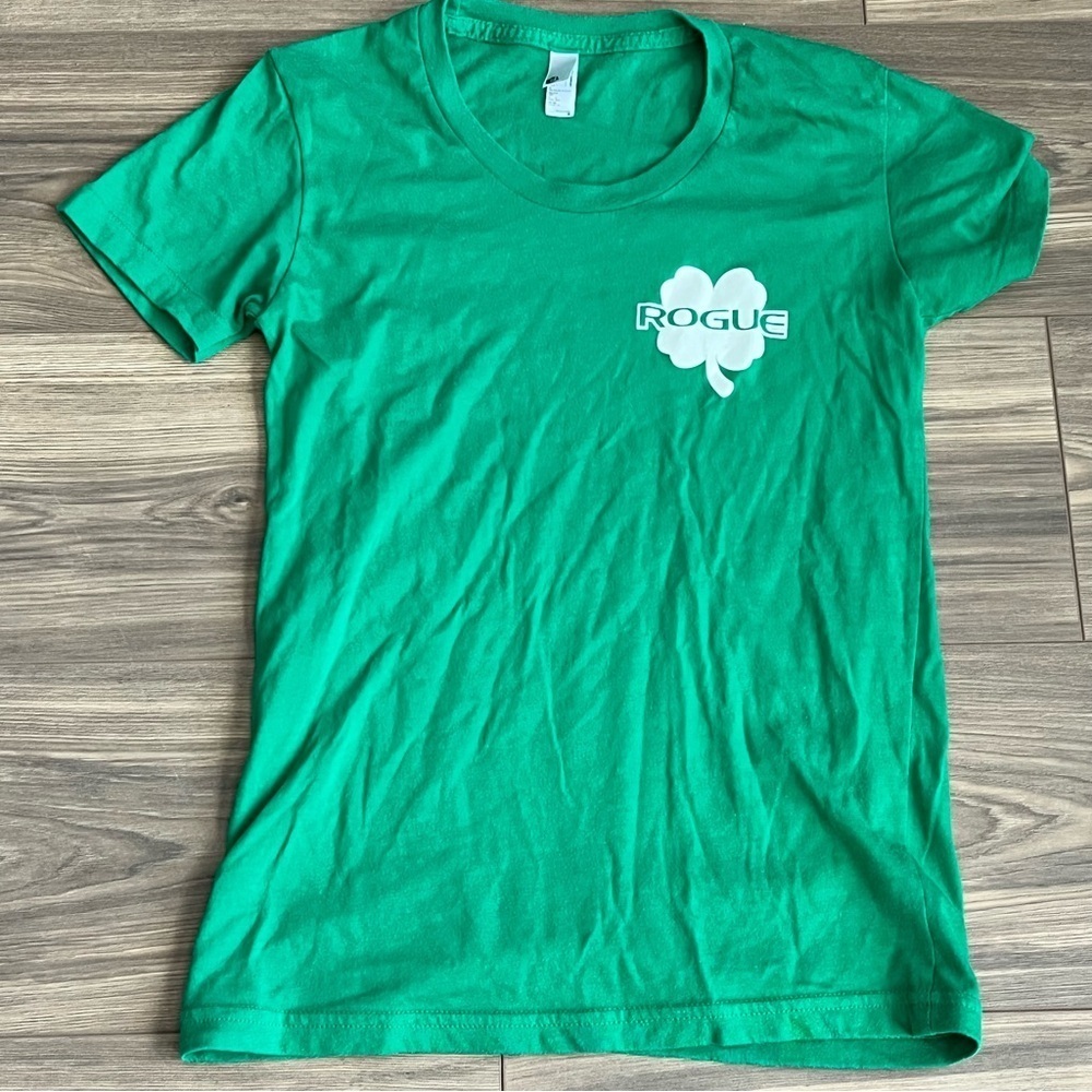 Rogue Fitness Green Shamrock Tee Shirt Small St Patrick’s Day
